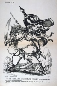 普鲁士威廉一世的漫画，法普战争，1870-1871年。 作者 不明