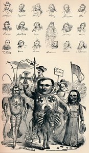 法兰克福全国代表大会成员和普鲁士克罗伊茨-泽东邮报的漫画 作者 不明