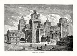 Castello Estense，意大利费拉拉，1879年 作者 不明