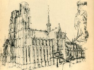 大教堂和圣迈克尔，建于1460年，约1943年。 作者 不明