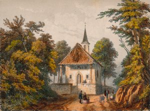 19世纪中叶，库斯纳赫特（Cüsnacht）的Chapelle de Guillaume-Tell。 作者 不明