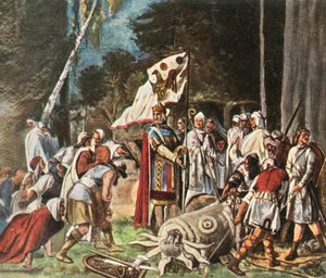 查理曼大帝（Charlemagne）于1936年毁灭了一个异教徒偶像。 作者 不明
