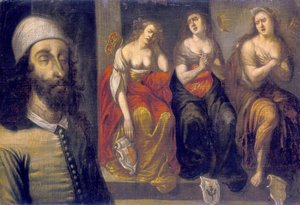 查理一世被处决后的头颅缝合图》，1660年代 作者 不明