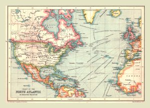 北大西洋海图，1902年。 作者 不明