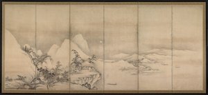 中国风景，1500年代。 作者 不明