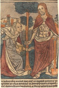基督向抹大拉的马利亚显现，约1500年。 作者 Unbekannt
