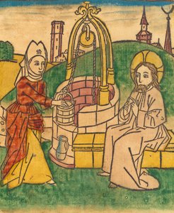 基督和撒玛利亚的女人，可能是1485年。 作者 不明