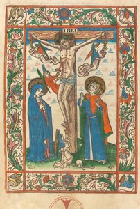 十字架上的基督与天使，1483年。 作者 不明