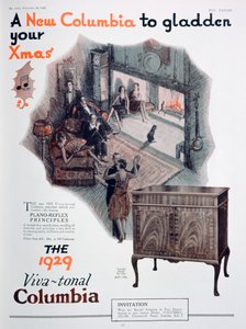 哥伦比亚留声机的圣诞节广告，1928年 作者 不明
