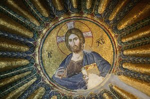 乔拉圣救世主教堂。 基督的屋顶马赛克 Pantocrator (en gloire) 伊斯坦布尔 Turquie 作者 不明