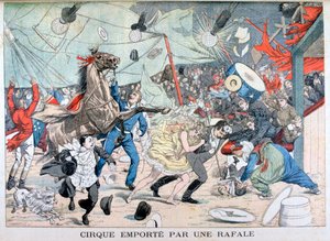 1903年，法国圣艾蒂安马戏团帐篷被吹走 作者 不明
