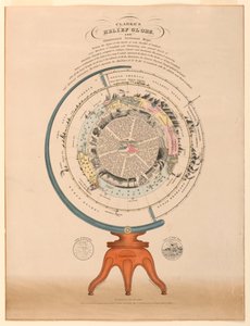 克拉克的浮雕地球仪，1849年 作者 不明