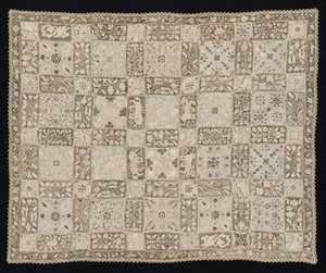带有独角兽，龙，其他动物和花卉图案的布料，1800年代。 作者 不明