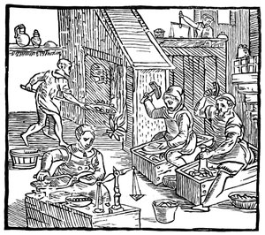 1577年，1893年在工作中的硬币制造商 作者 不明