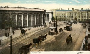 College Green-都柏林，19世纪末-20世纪初。 作者 不明