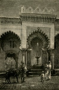 阿尔及尔Djamaa-El-Kebir清真寺的柱廊，1890年。 作者 不明