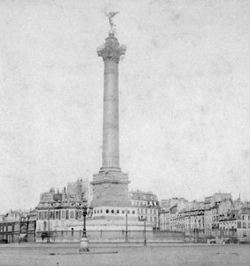 19世纪末或20世纪初，法国巴黎巴士底广场的朱尼特（Colonne de Juillet） 作者 不明