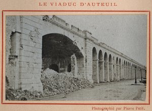 Commune de Paris (1871): view of the Auteuil viaduct in Paris in May 1871. Photograph of Pierre Pepetit. Print on cardboard, Dim. 9x5,4 cm 作者 不明