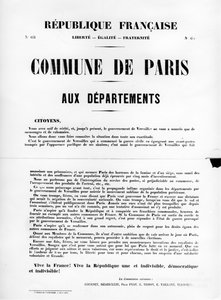 巴黎公社，摘自1871年5月巴黎公社的法国政治海报 作者 不明