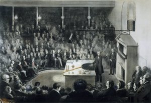 Conference du physicien Michael Faraday (1791-1867) devant la Royal Institution de Londres le 27 decembre 1855 en presence du Prince Albert de Saxe Cobourg Gotha (Saxe-Cobourg-Gotha 作者 不明