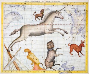 独角兽星座，大犬座和小犬座，1729年 作者 Unbekannt