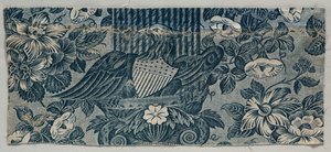 铜版印有美国鹰的棉花碎片，1830-1840年。 作者 不明