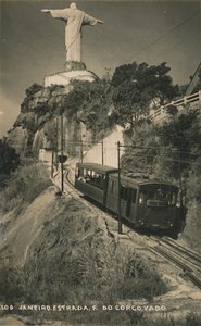 巴西里约热内卢Corcovado机架铁路。 作者 不明