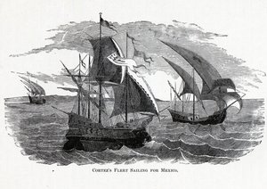 1882年，科尔特斯海军舰队前往墨西哥 作者 不明