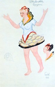 帕佩格纳（Papegena）的服装设计，1913年 作者 不明