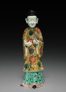 1662-1722年，宫廷女手持盛子。 作者 不明