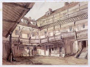 伦敦沃里克巷牛津武器旅馆的院子，1851年 作者 不明