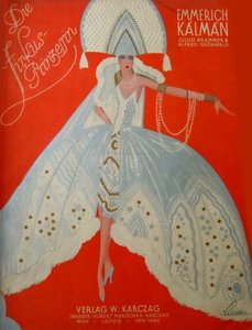 艾默里奇·卡尔曼（Emmerich Kalman）的《马戏团公主》（The Circus Princess）原钢琴乐谱的封面，1926年。 作者 不明