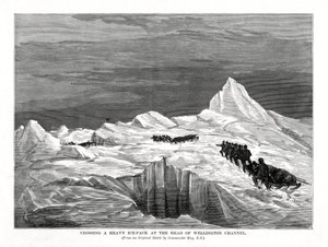 1877年在惠灵顿海峡负责人穿越沉重的冰袋时 作者 不明