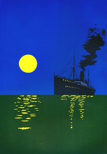 1909年，海上有太阳的游轮。 作者 不明