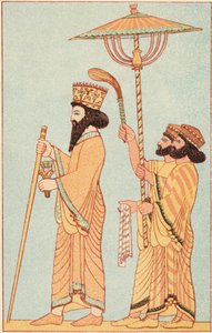 达里乌斯一世（Darius I）548-486 BC波斯国王阿契美尼德（Achaemenid），从521起，伴随着侍从，1881 作者 不明