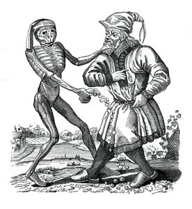 死亡与犹太人》，摘自《死亡之舞》，1441年，1870年 作者 不明