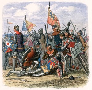 亨利·珀西（Henry Percy）哈里·霍斯布尔（Harry Hotspur）在1403年7月21日在什鲁斯伯里战役中逝世，c1860 作者 不明