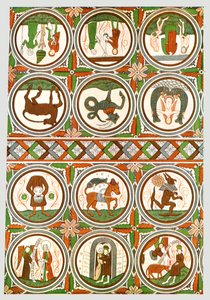 瑞典VästraGötaland的StoraRåda老教堂的装饰，1928年。 作者 不明