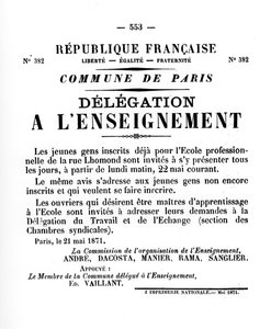 1871年5月，巴黎公社法国政治海报代表团代表 作者 不明
