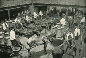 送货车，始于1902年，位于沃克斯豪尔的Messrs，Freeth和Pococks中央仓库。 作者 不明