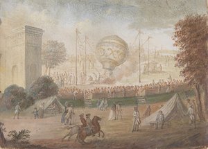 鼻烟壶顶部和四面的设计，描绘了上升的场景......，约1784-89。 作者 不明