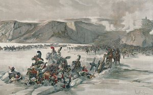 1805年在萨茨尚湖破坏撤退的俄国人，1805年， 作者 不明