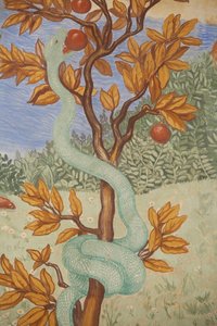 Detail of a fresco showing the garden of Eden, Puteaux, France 作者 不明