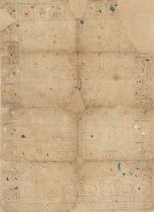 描绘Sharad Purnima（秋季满月）的Pichawai图，19世纪中期。 作者 不明