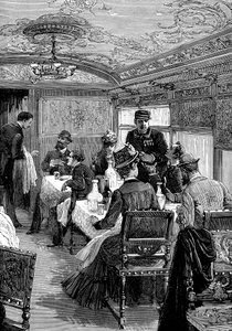 东方快车上的餐车，c1885 作者 不明
