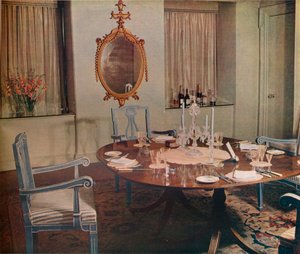 赫曼·施里弗（Herman Schryver）在伦敦格罗夫纳广场（Grosvenor Square）设计的公寓餐厅，1936年 作者 不明