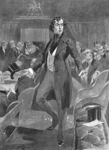 1837年1月7日，迪斯雷利在伦敦下议院的首次讲话，1901年。 作者 不明