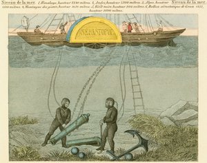 潜水员从海底抢救枪支，c1855 作者 不明