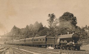 在南克罗伊登附近的布赖顿特快列车。发动机4-4-2，编号421，c1920。 作者 不明