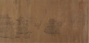 金明湖上的龙舟赛，14世纪。 作者 不明